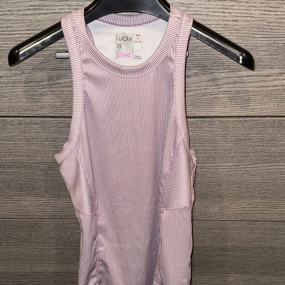Lucky in Love Lavender Striped Sleeveless Top